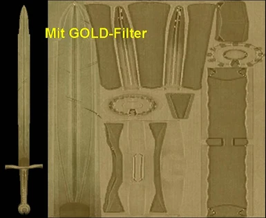 Schwert mit Goldfilter