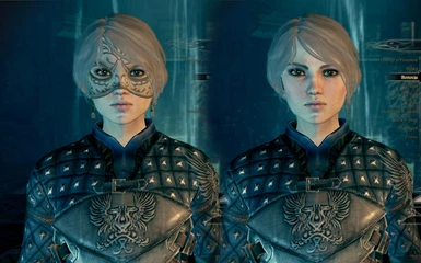 Anna Henrietta's hair with and without mask