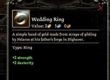 Wedding Ring - Warrior Stats