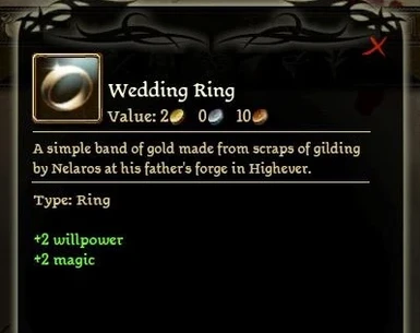Wedding Ring - Mage Stats
