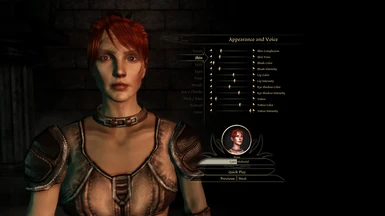 Female elf with Velanna's hair and red eyes