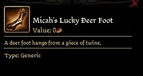 Micah's Lucky Deer Foot Restored (v1.4 update)