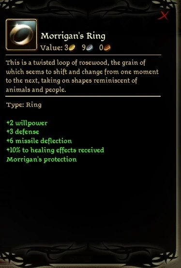 New stats for Morrigan's Ring
