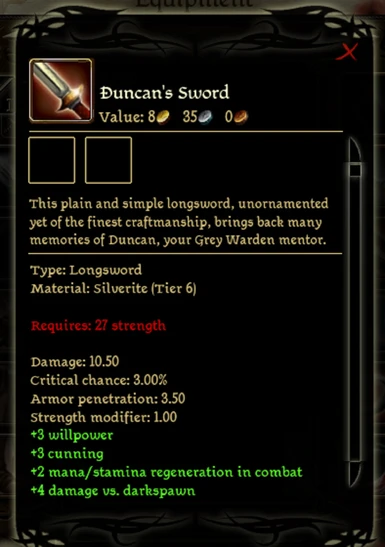 Duncan's Sword