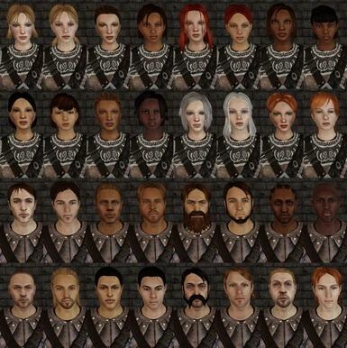 All face presets - humans (compared to vanilla faces)
