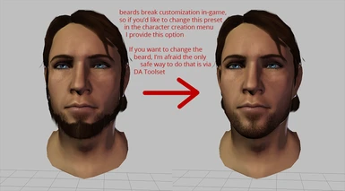 Option - male preset without a beard (because they break CC)