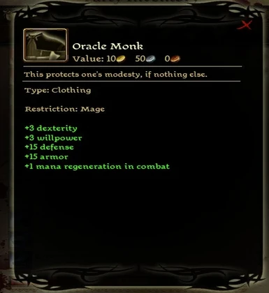 Oracle Monk stat