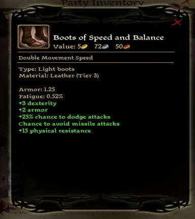 Boots of Speed and Balance