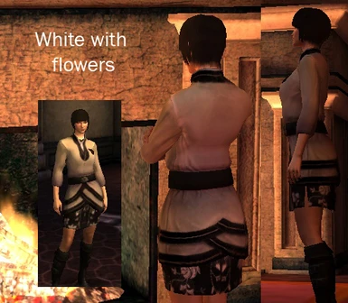 White with flower skirt