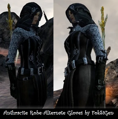 Anthracite Robe with Alternate Gloves