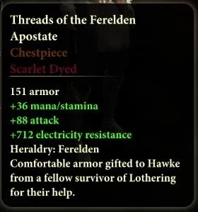 Ferelden Apostate Armor