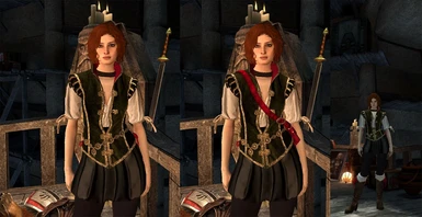 Shani outfit with and without bag.