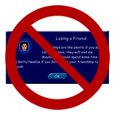 Eliminate Relationship Decay Mod for The Sims 1 by Corylea