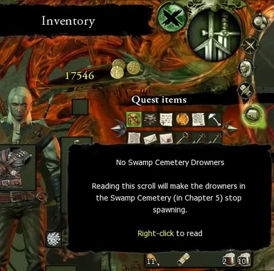 Scroll in Inventory