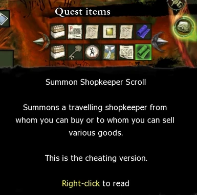 Scroll in inventory