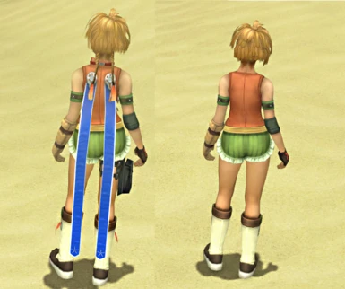 Rikku Before and After Back