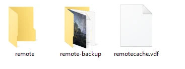 remote and remote-backup folders (ignore the remotecache.vdf file)