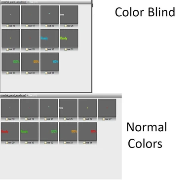ColorBlind and Normal Version Text Colors Table