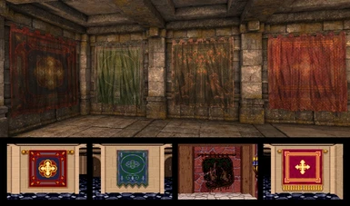 Custom textures inspired by tapestries from Lands of Lore