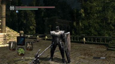Giant Knight Armor (Black Steel Tarkus Helm) with Halberd & Shield