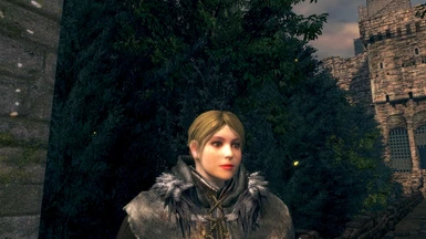 Character with female face texture