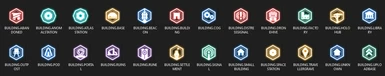 Colorized Hexagon Scanner Icons