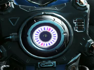 White glow, blue ring, red highlight