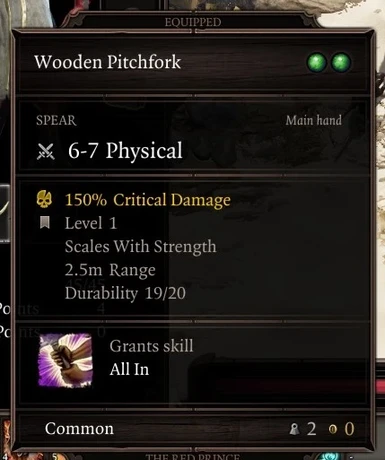 Strength scaling for Spears