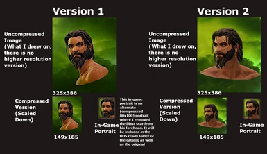 Comparison Between Uncompressed, Uncropped, and InGame