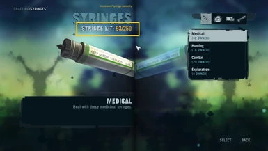 Unlocked syringe capacity