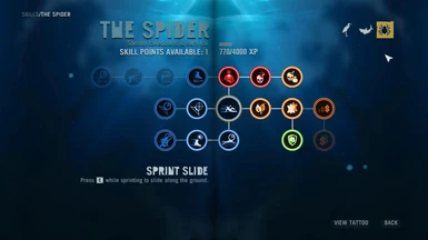 New minimalistic skill tree icons with color variations. Spider