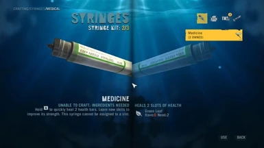 Crafting medical syringes now require 2 green leaves