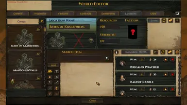 The World Editor Main Screen - Location Manager