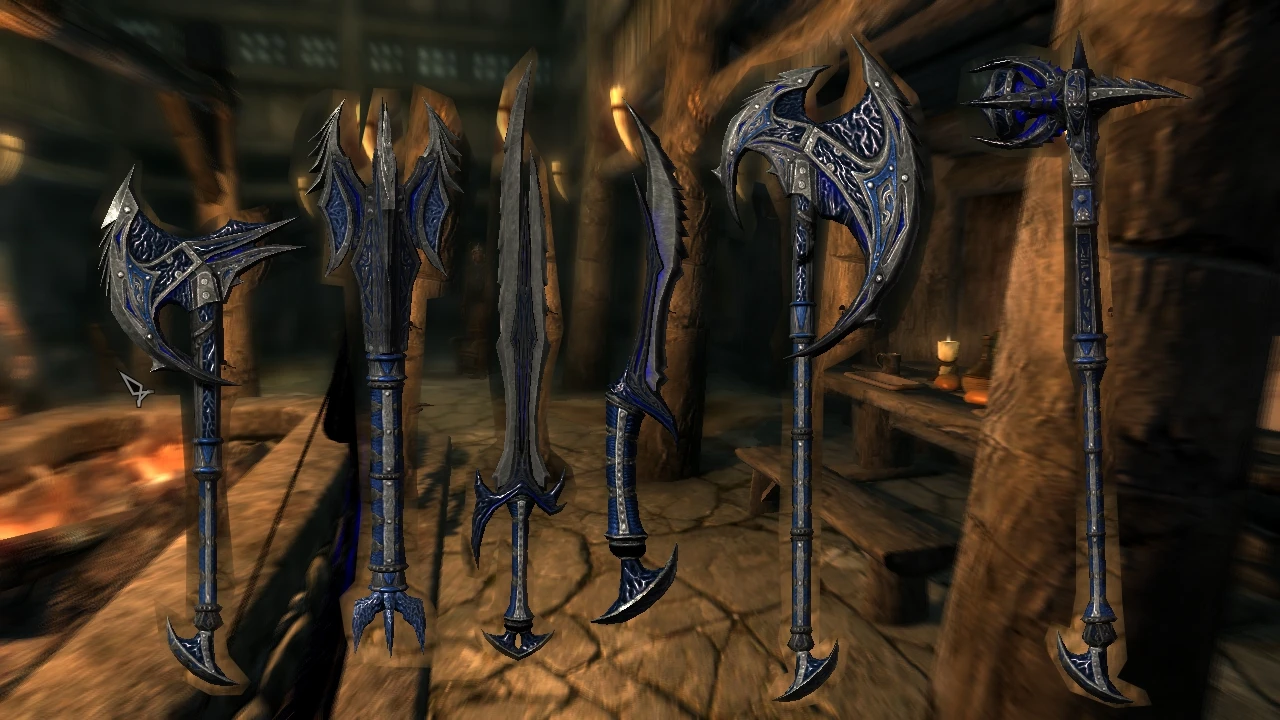 Daedric Blue Weapons At Skyrim Special Edition Nexus.