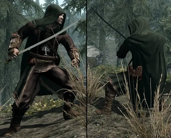 Gondorian Ranger Armor and Ithilien Ranger Cloak LOTR at Skyrim Special ...