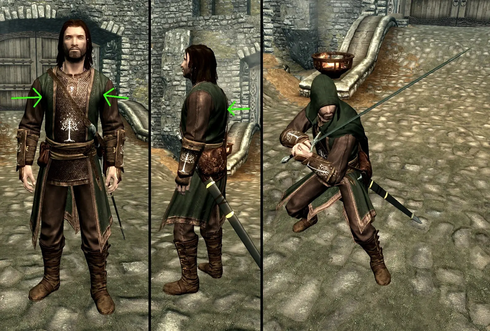 Gondorian Ranger Armor and Ithilien Ranger Cloak LOTR at Skyrim Special ...