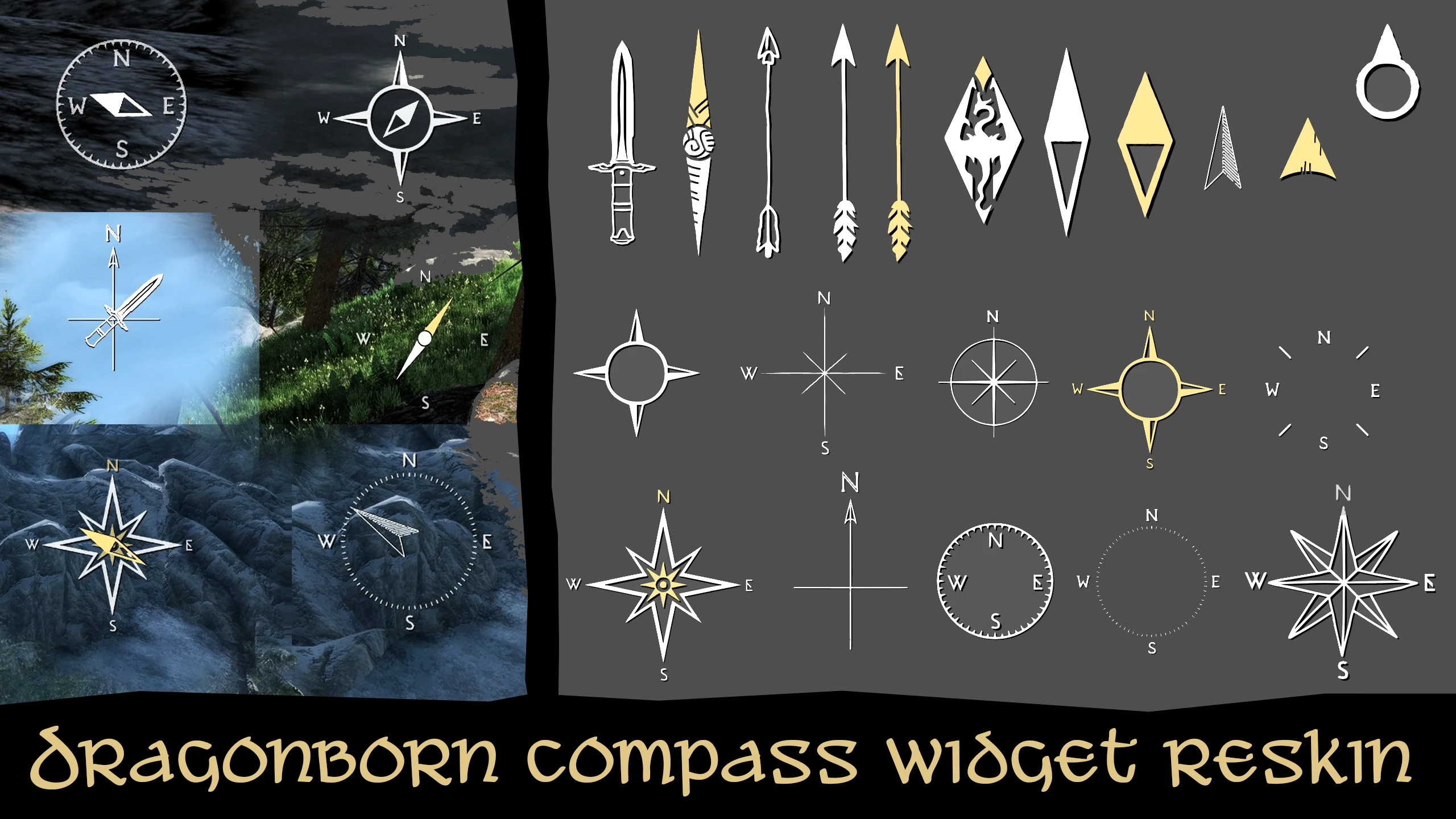 Dragonborn - Simple Compass HUD Widget Reskin at Skyrim Special Edition ...