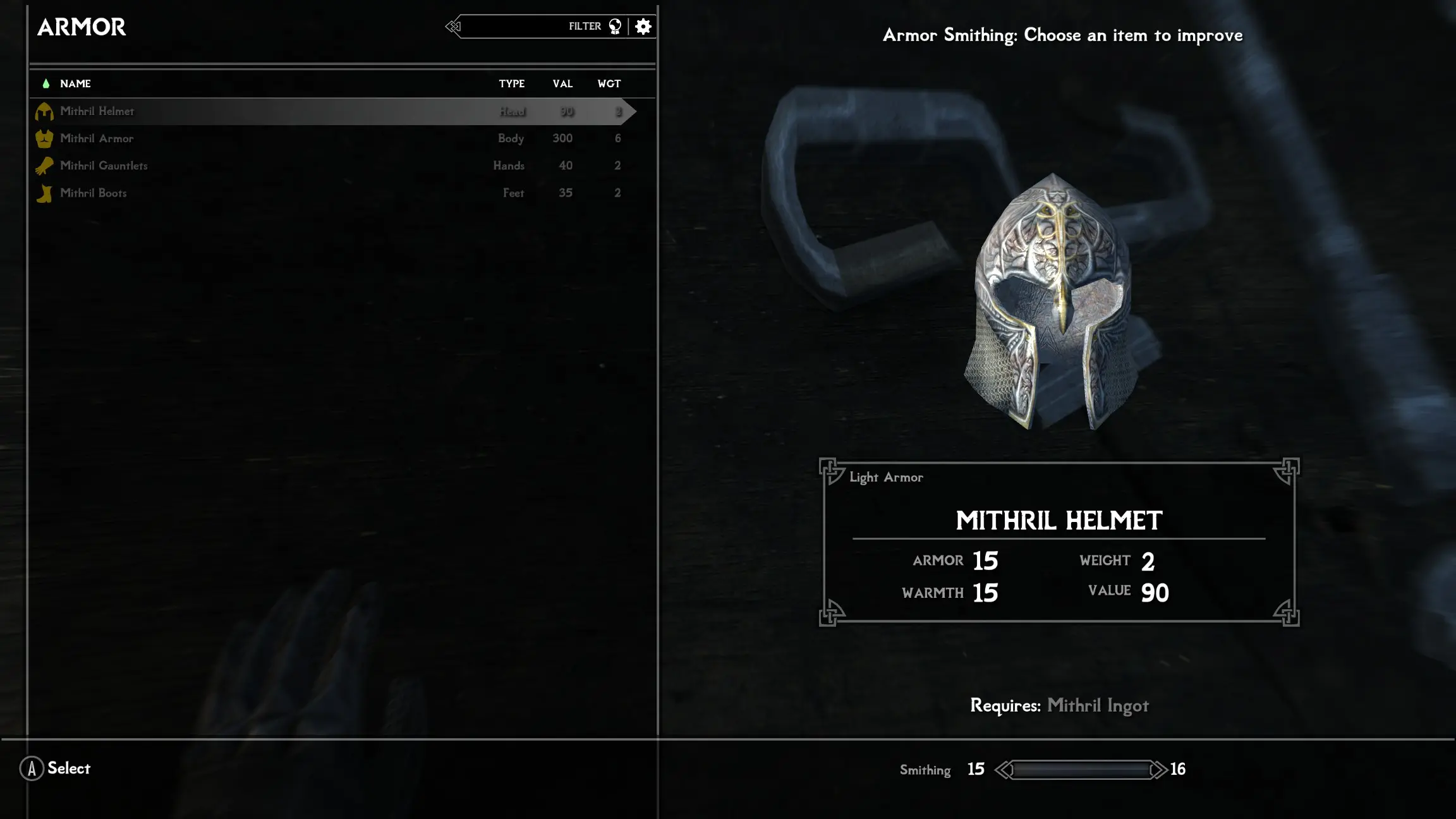 SkyPatcher - Ronan's Mithril Armor uses Mithril Ingots at Skyrim ...