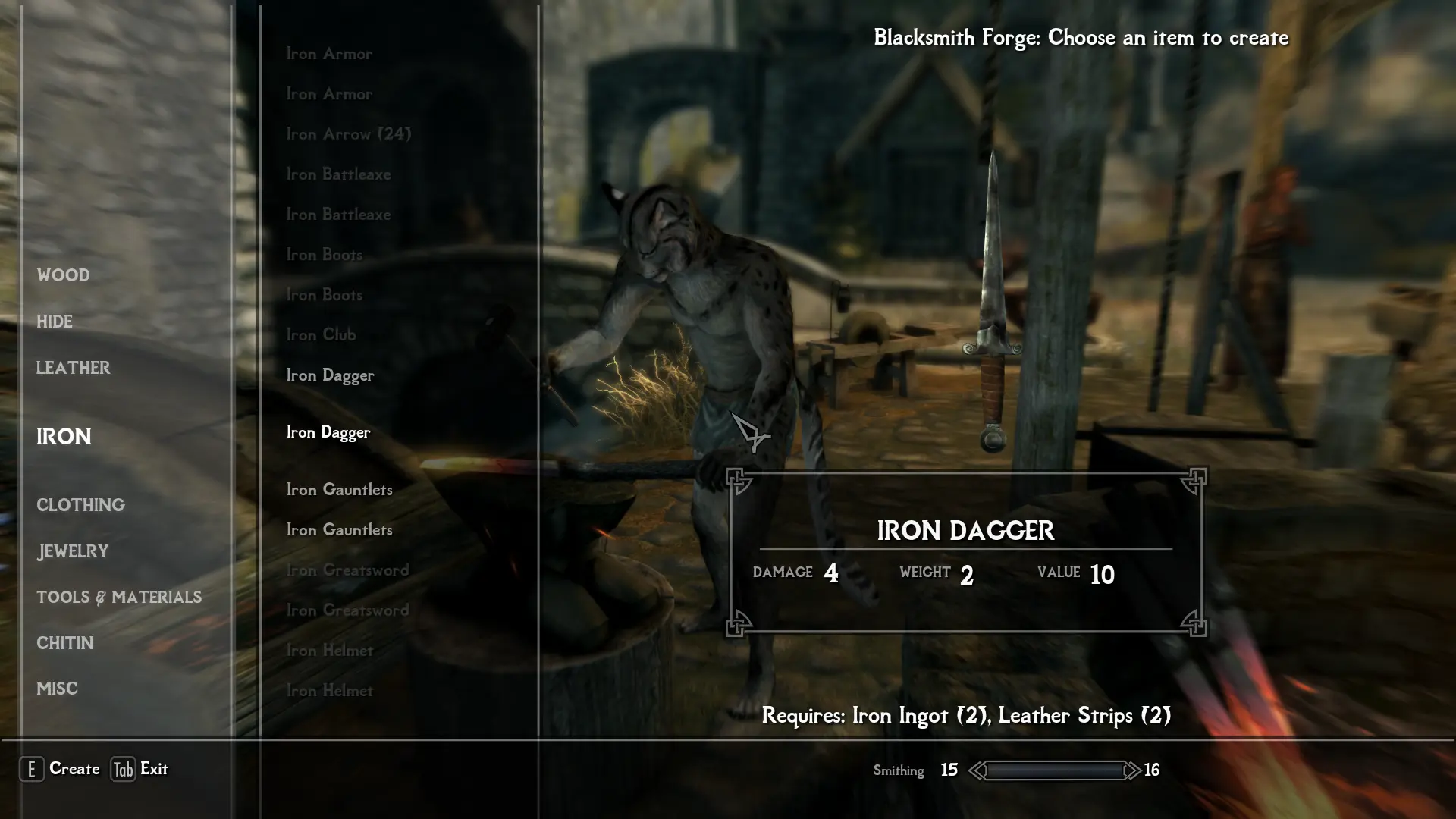 Bruma Iron Dagger Integration with Skyrim Smithing Tutorial Quest at ...