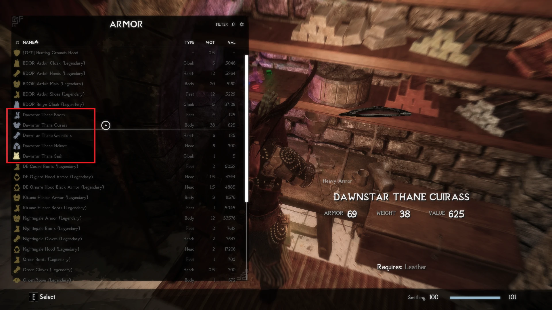 Dawnstar Thane Armour Crafting and Tempering at Skyrim Special Edition ...