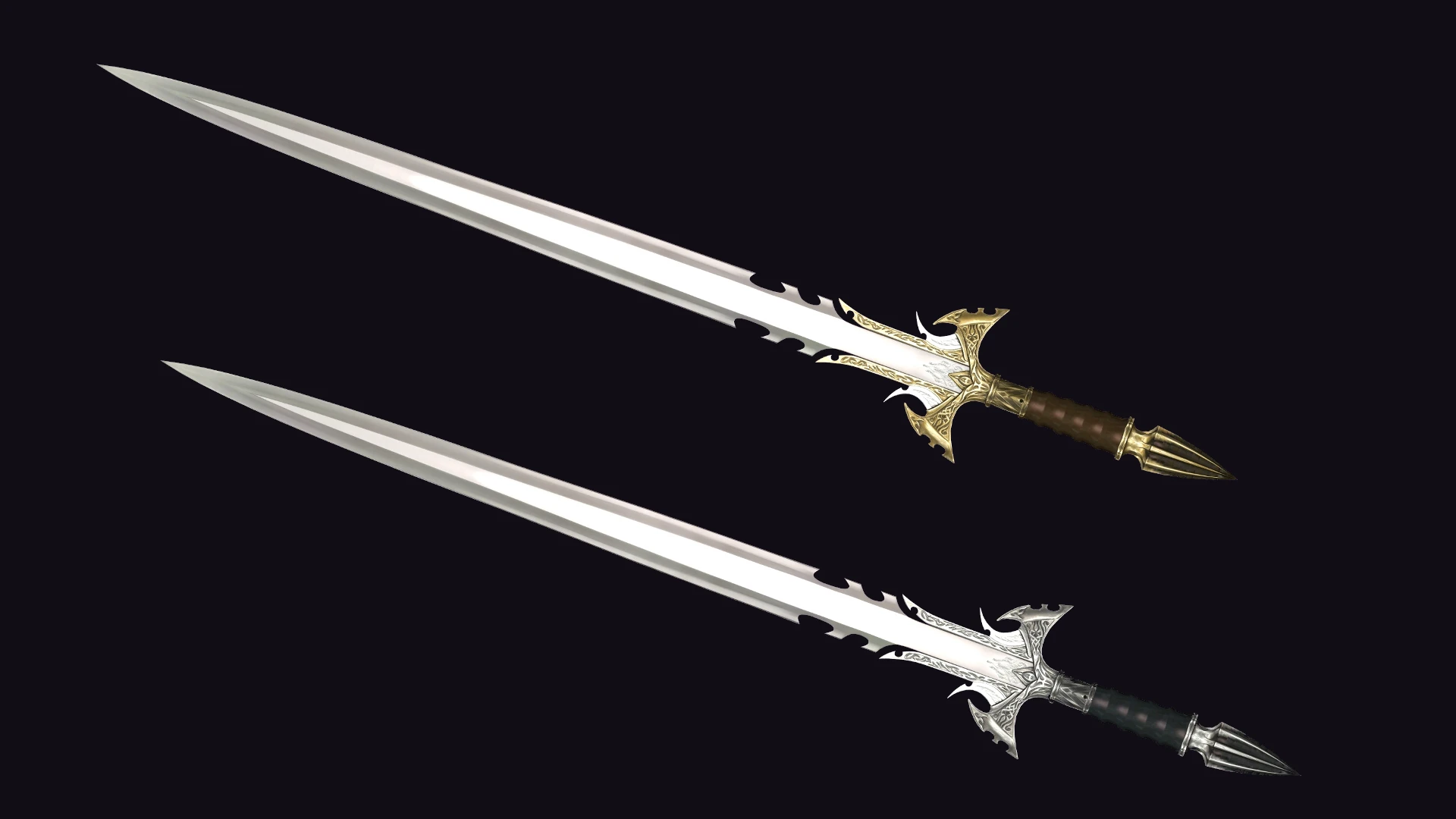 skyrim special edition swords on back