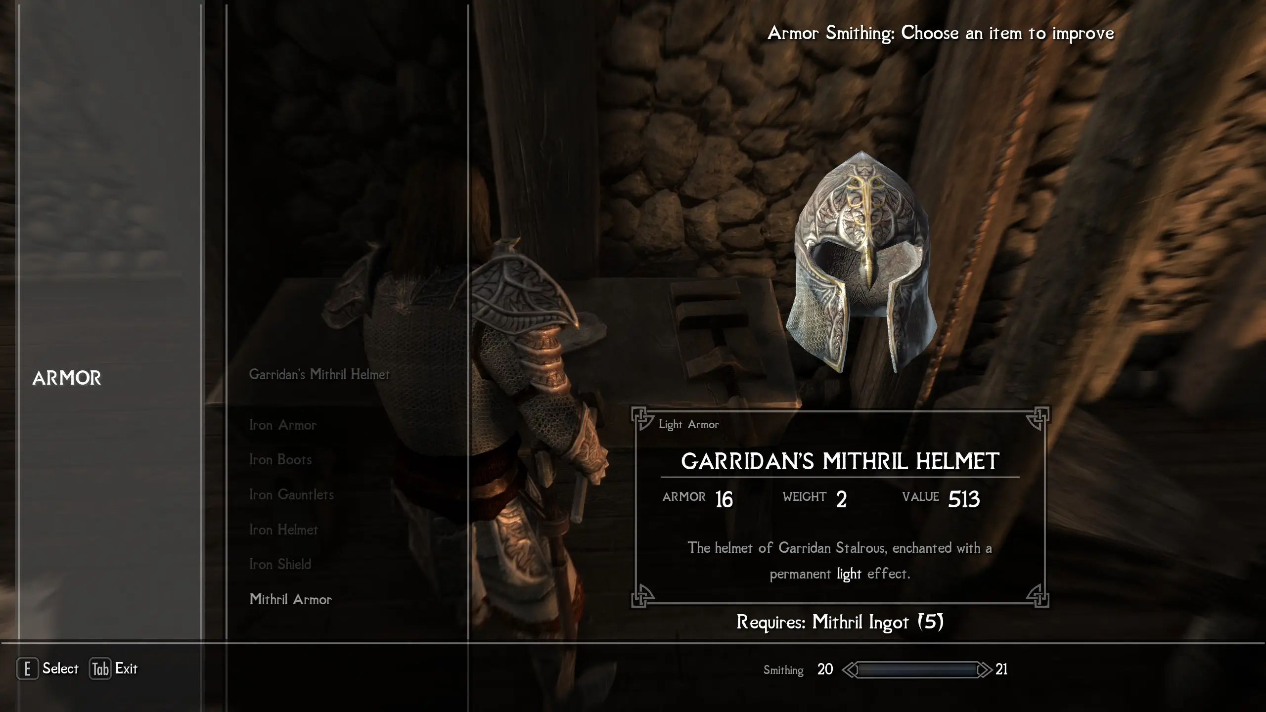 Beyond Skyrim - Bruma - Mithril Armor Uses Mithril Ingots at Skyrim ...