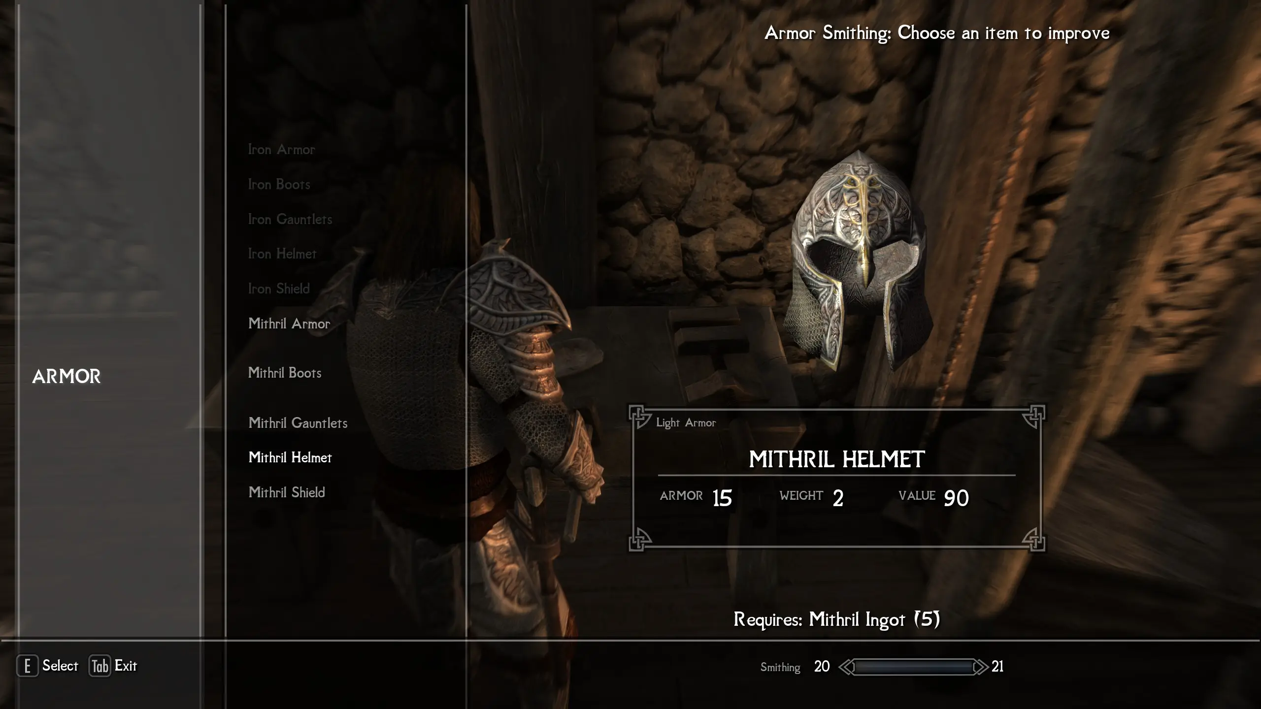 Beyond Skyrim - Bruma - Mithril Armor Uses Mithril Ingots at Skyrim ...