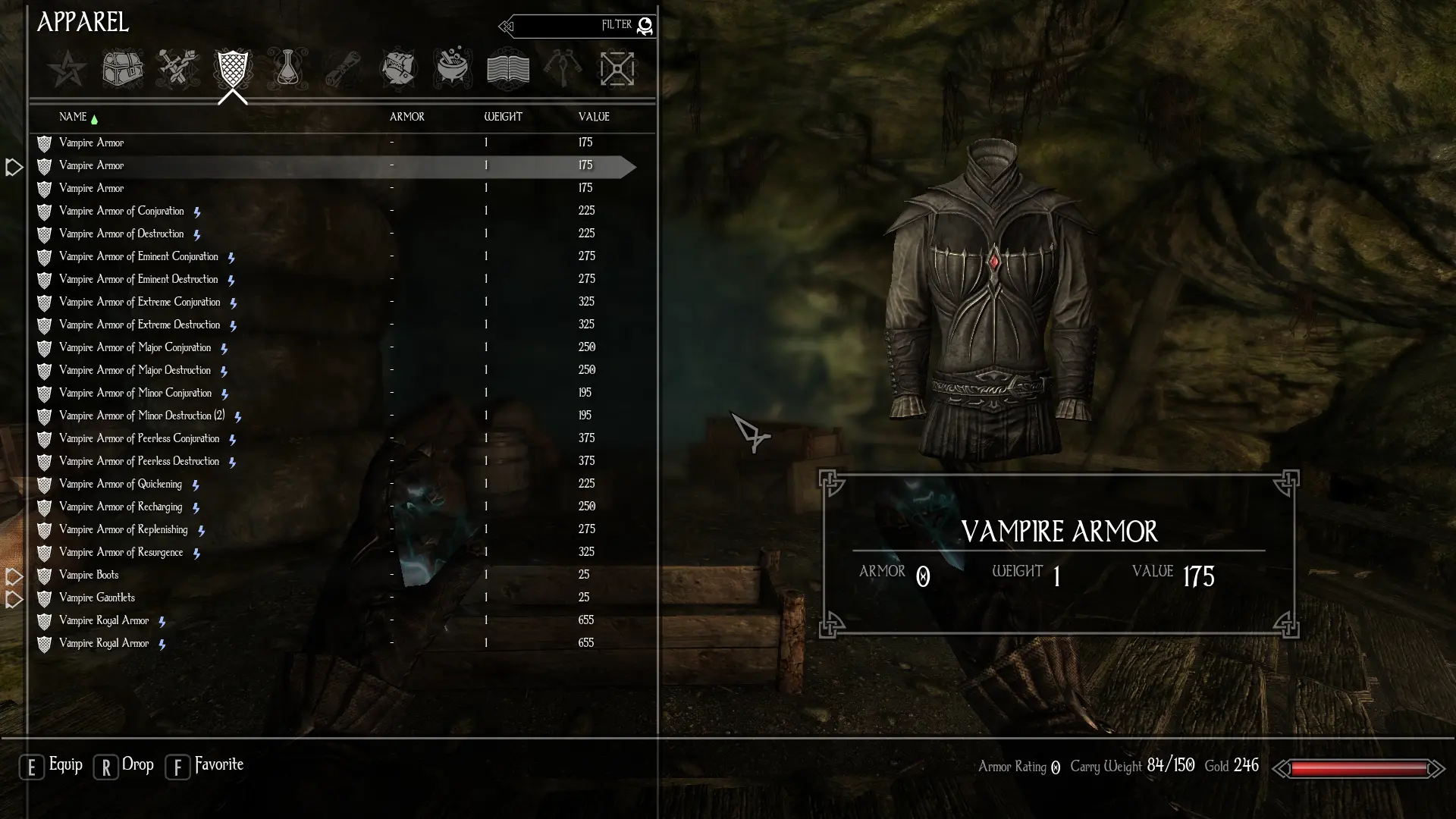 skyrim special edition vampire armor mod