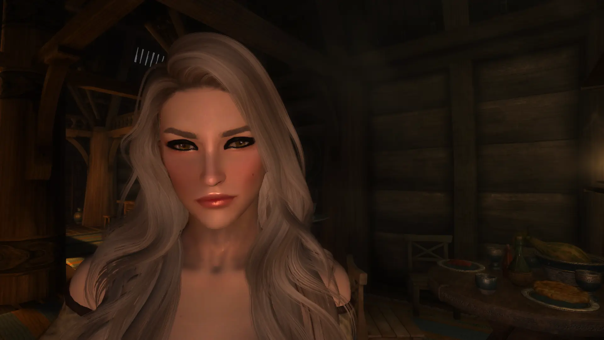 Jet Black Thick Eye Liner for CBBE The Pure SE LE at Skyrim Special