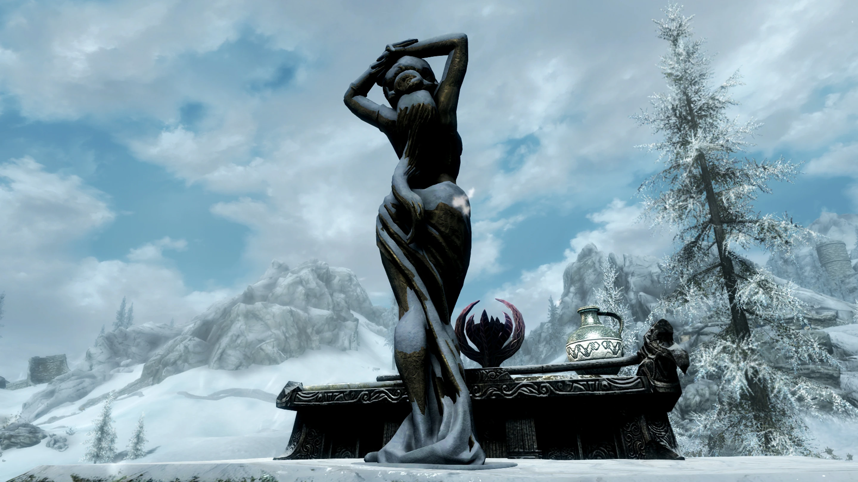 Dibella Statue No Snow Under The Roof Patch At Skyrim Special Edition Nexus Mods And Community 