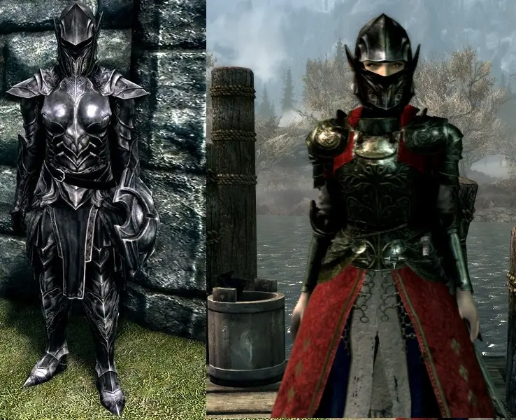 Silver Armor SE plusThree-eyed Armor Replacer as Ebony Armor at Skyrim ...