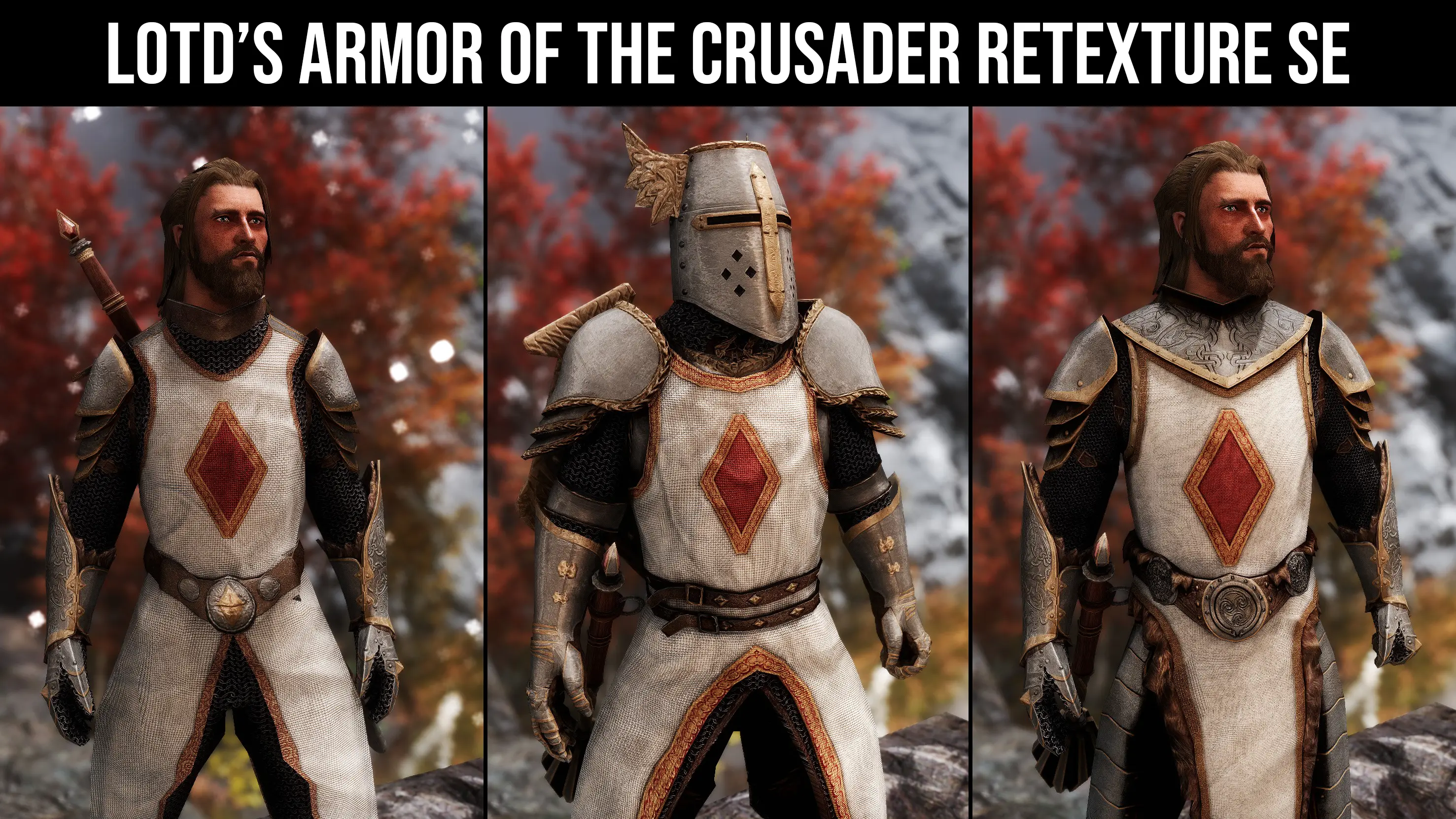 Legacy of the dragonborn armor of the crusader retexture se at skyrim