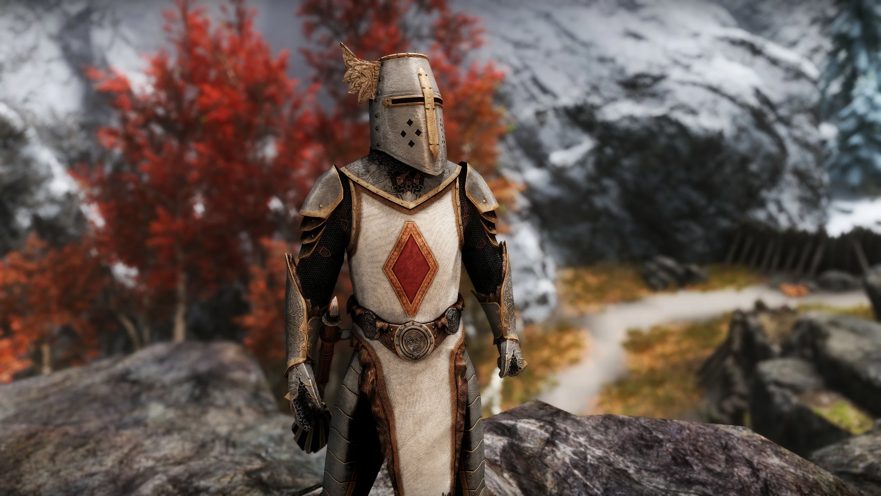 Legacy of the dragonborn armor of the crusader retexture se at skyrim