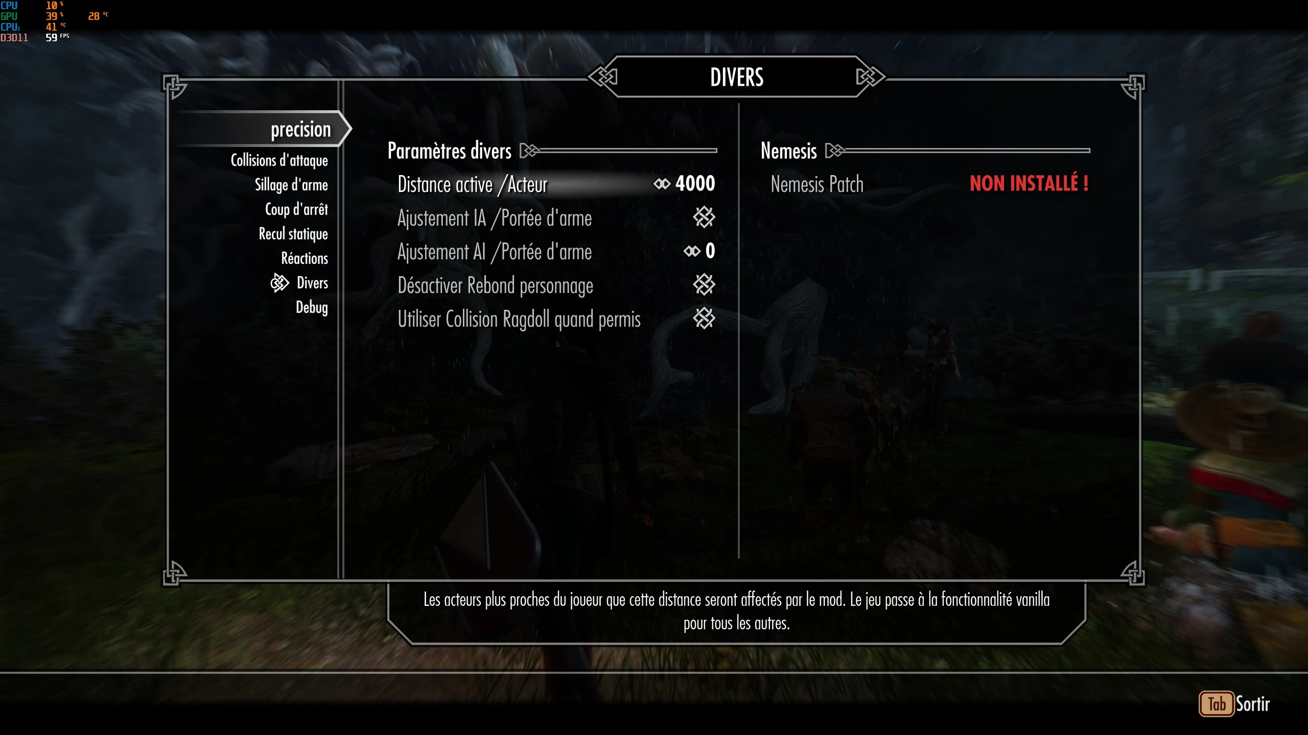 Precision - Accurate Melee Collisions - MCM French version at Skyrim ...